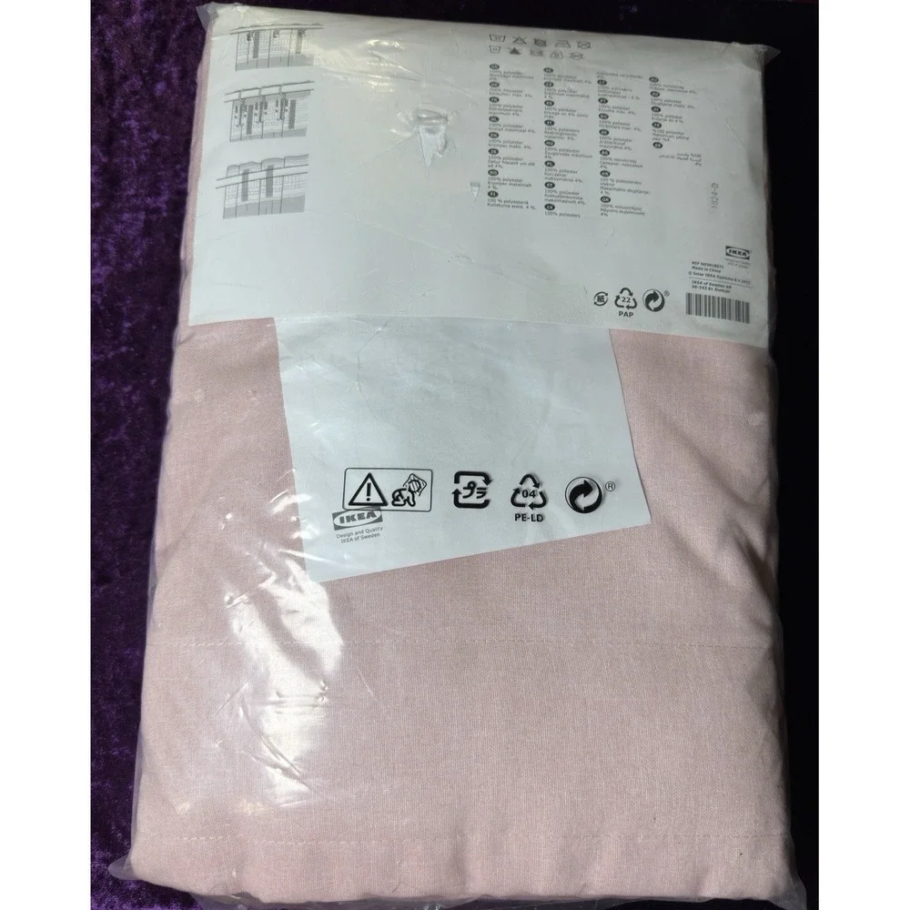 Ikea HANNALENA Curtains PINK Room Darkening 57x98 ½ 